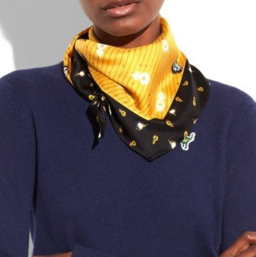 Coach Black Yellow Scarf